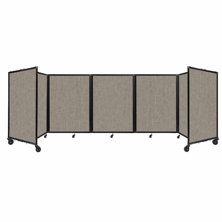Versare Room Divider 360 Folding Portable Partition 14' x 4' Warm Pebble Fabric 1148947